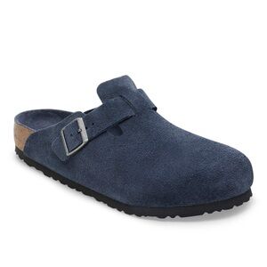 Birkenstock Blue Suede Clogs